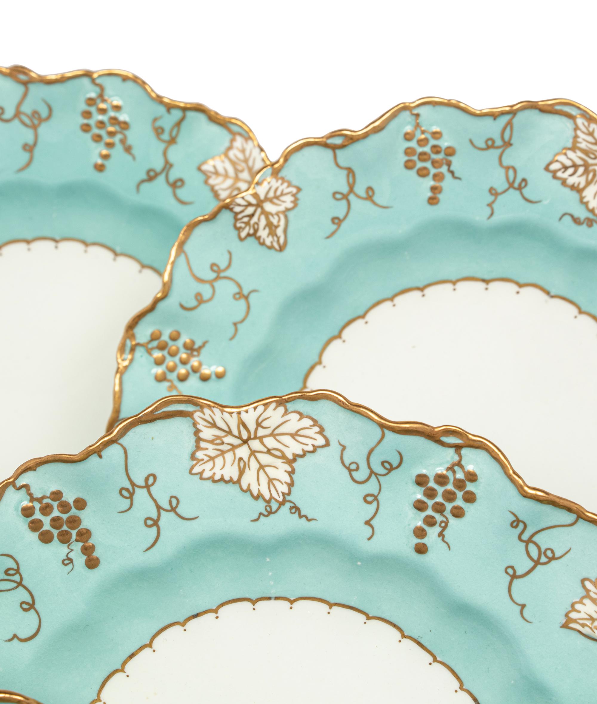 A Set of Twelve Royal Crown Derby Porcelain Dessert Plates