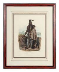BODMER, Karl (1809-1893). ACKERMANN & Co., publisher. Abdih-Hiddisch... A Minatarre Chief .
