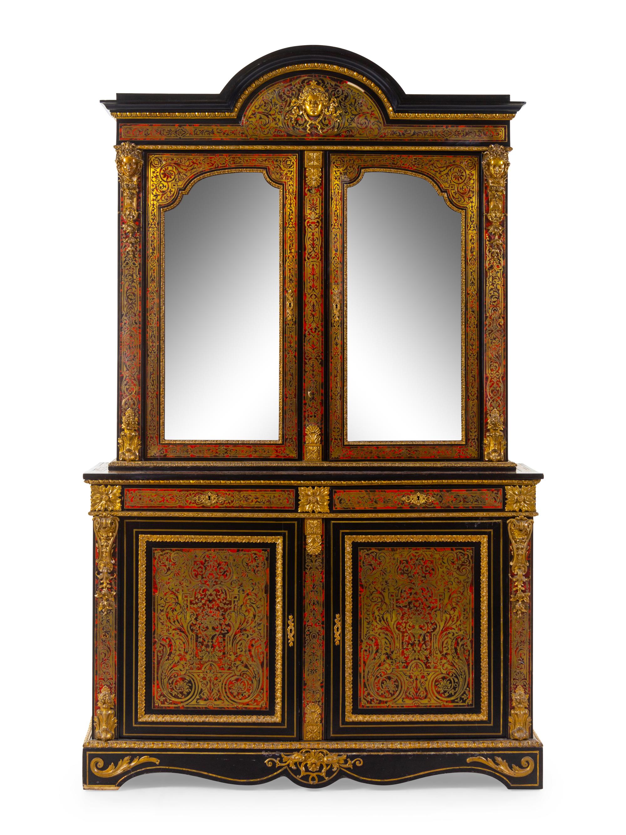 A Louis XIV Style Gilt Bronze Mounted Boulle Marquetry Cabinet