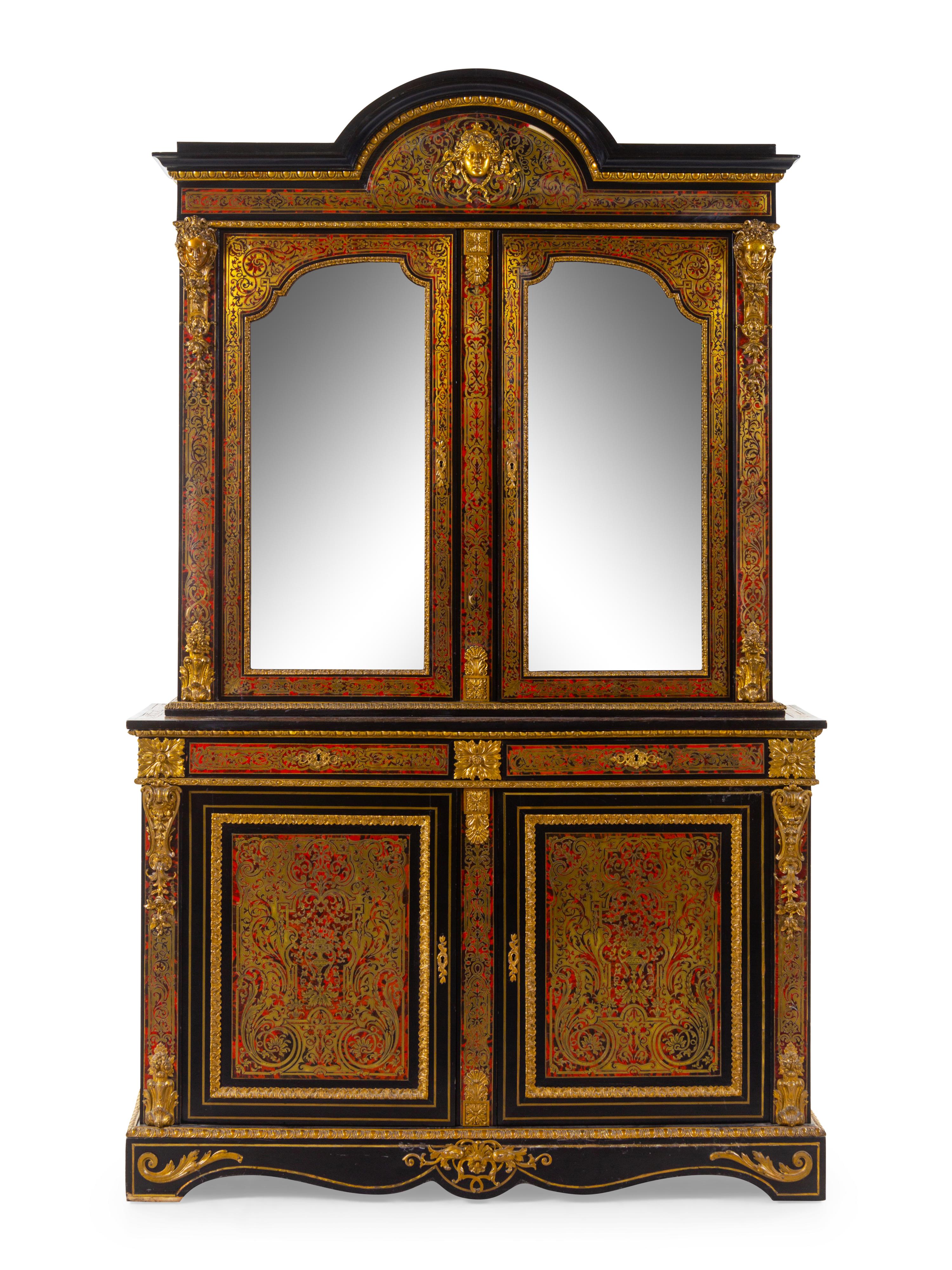 A Louis XIV Style Gilt Bronze Mounted Boulle Marquetry Cabinet