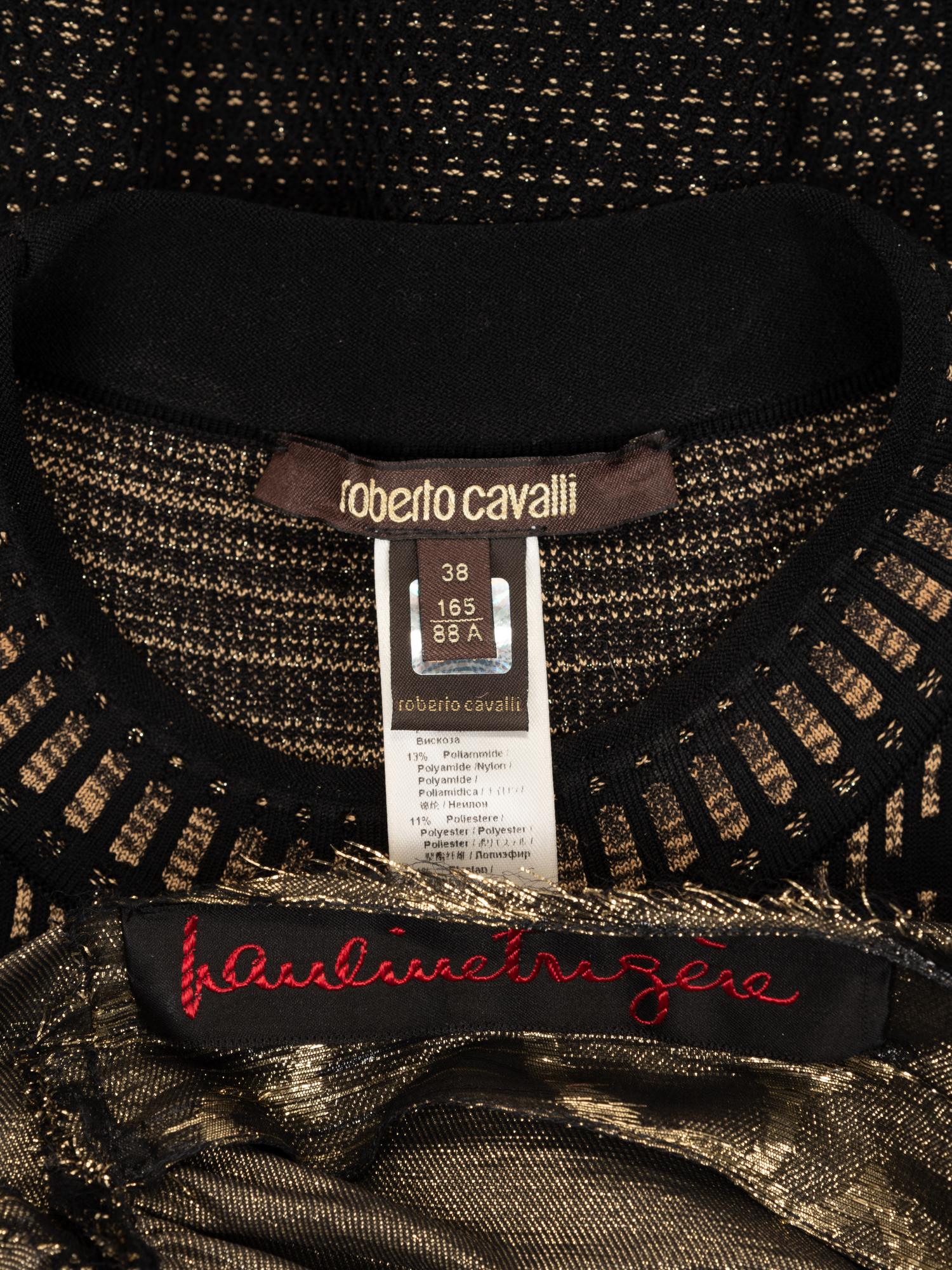 Two Designer Dresses: One Roberto Cavalli, One Pauline Trigère,1990-2010s