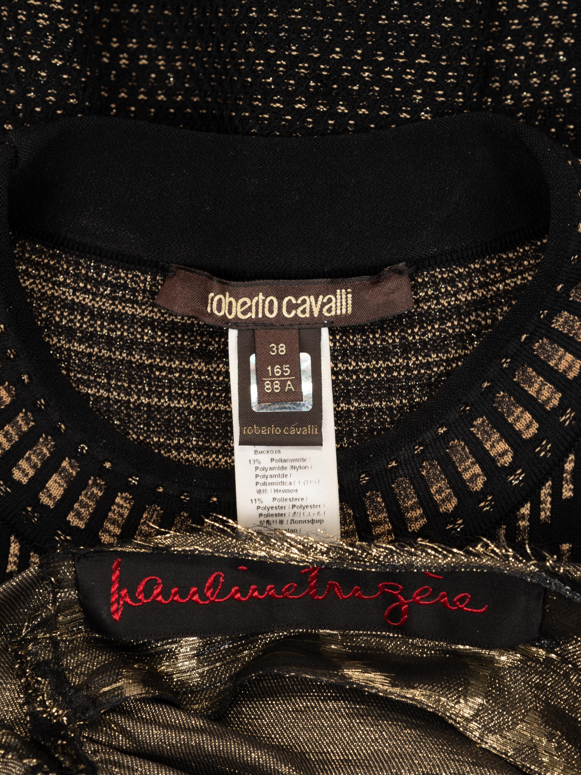 Two Designer Dresses: One Roberto Cavalli, One Pauline Trigère,1990-2010s