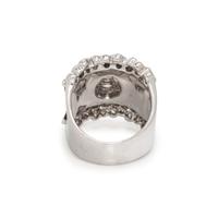 WHITE GOLD, DIAMOND AND BLACK ENAMEL RING