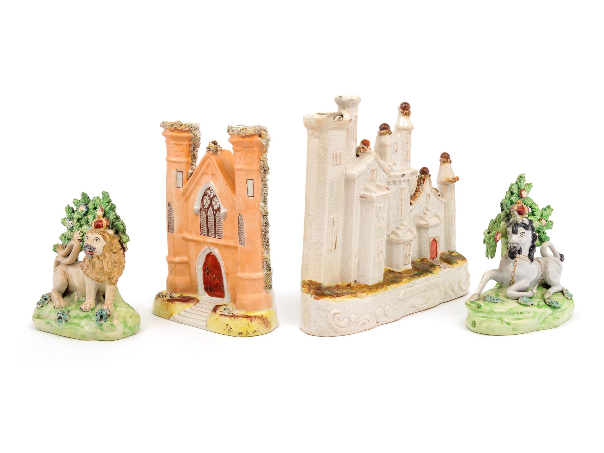 A Group of Four Staffordshire Figures