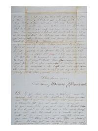 [GOLD RUSH]. ALS describing a voyage to California and a miner's experiences there. September 1852.