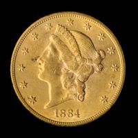 A United States 1884-CC Liberty Head $20 Gold Coin