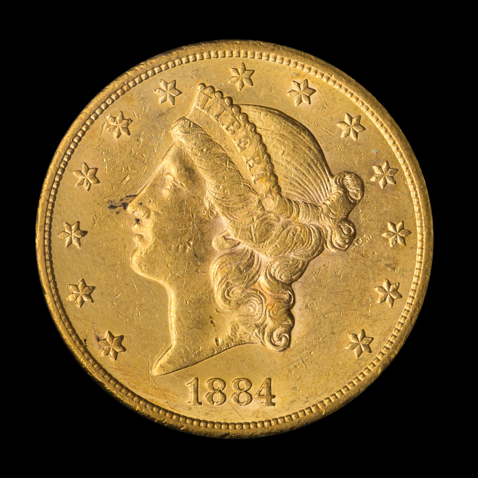 A United States 1884-CC Liberty Head $20 Gold Coin