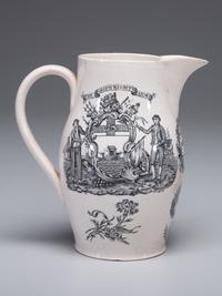 A Liverpool Transfer-Decorated Creamware Pitcher