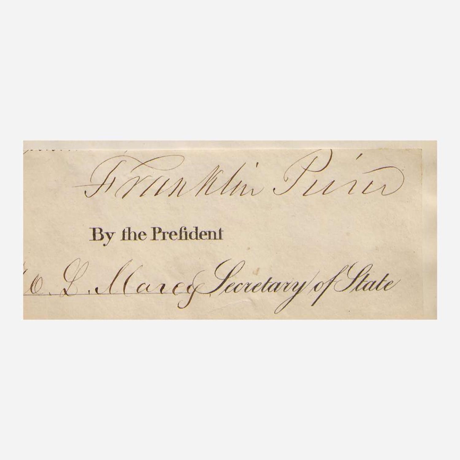 [Presidential] Fillmore, Millard, and Franklin Pierce and James Buchanan Group of 3 Signed Items