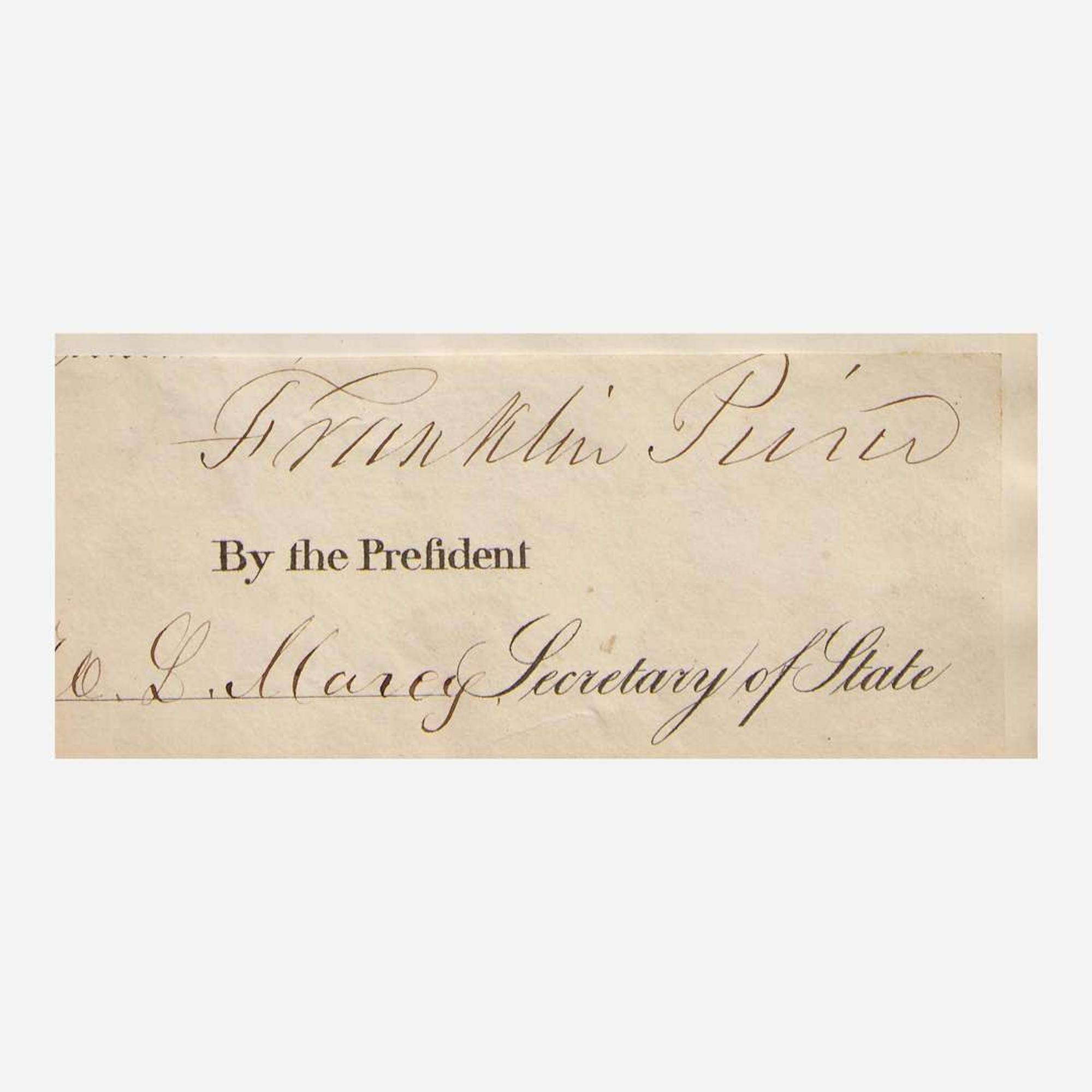 [Presidential] Fillmore, Millard, and Franklin Pierce and James Buchanan Group of 3 Signed Items