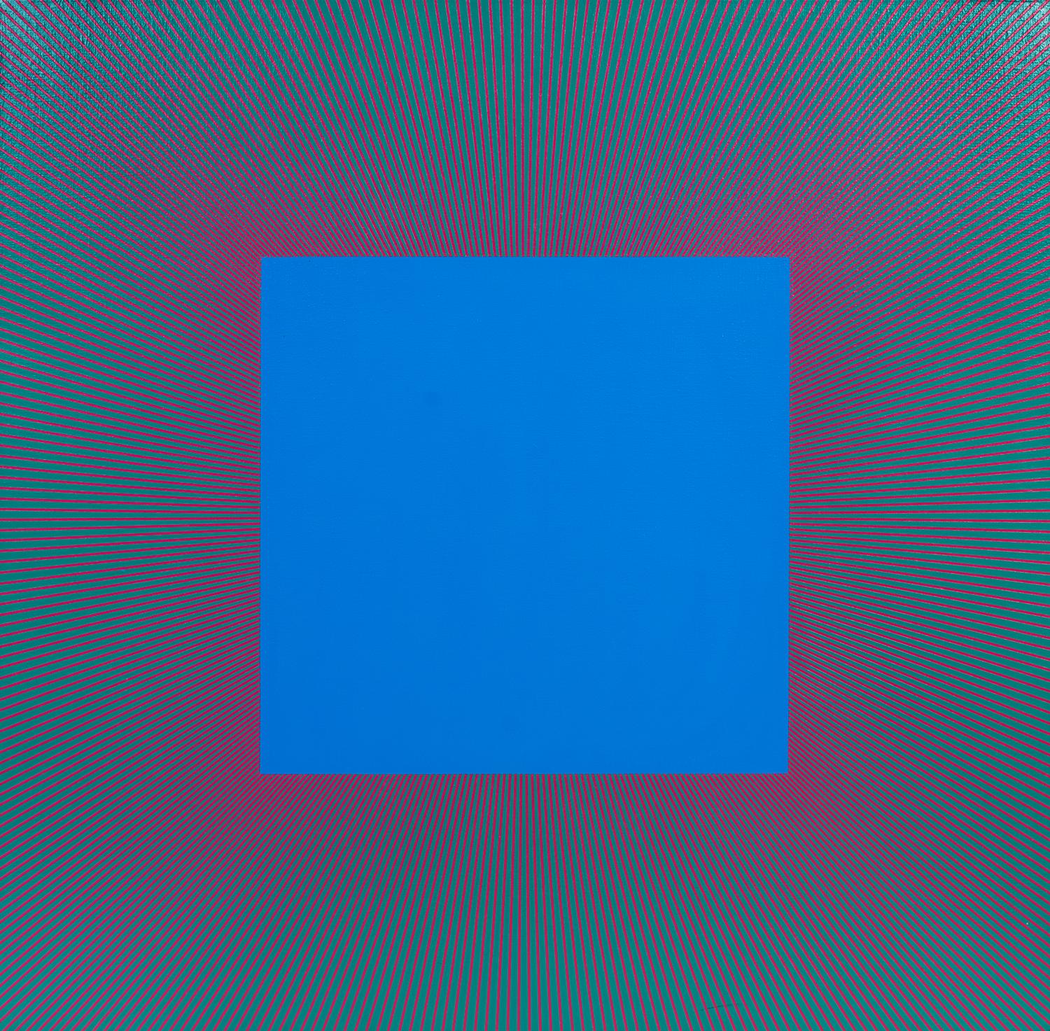 Blue Square with Red & Green