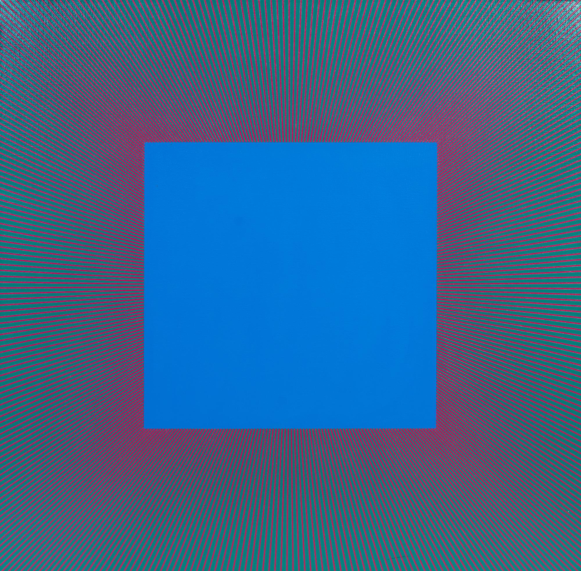 Blue Square with Red & Green