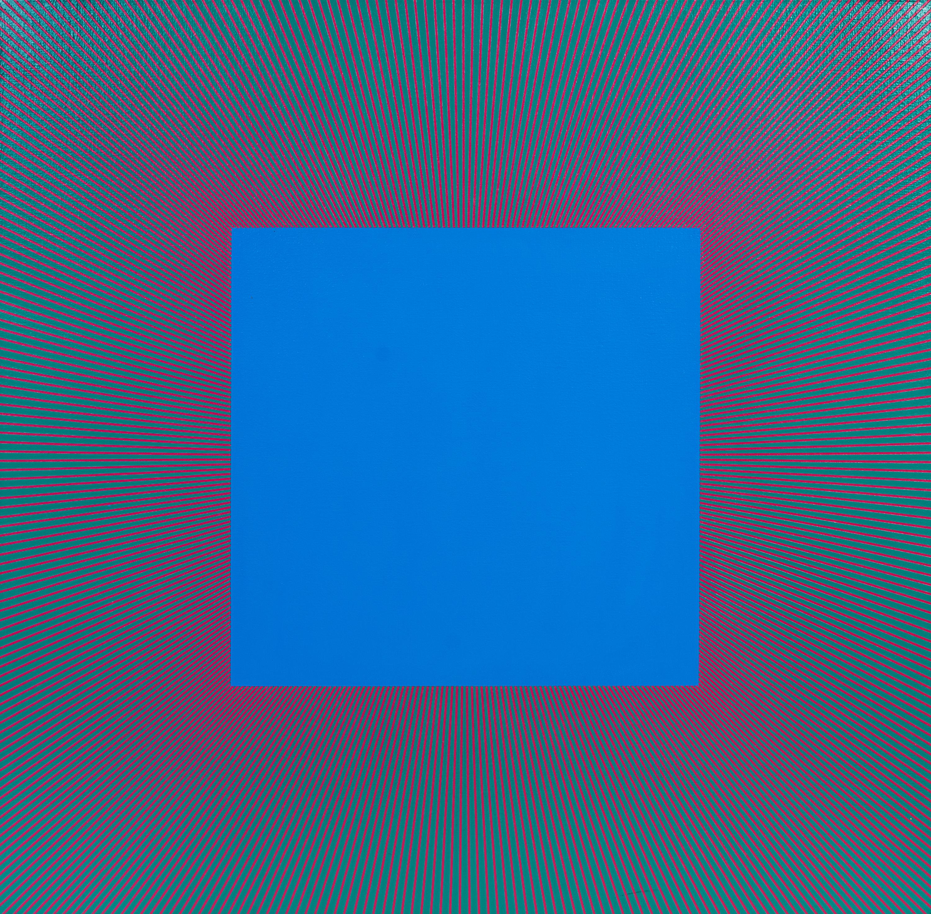 Blue Square with Red & Green