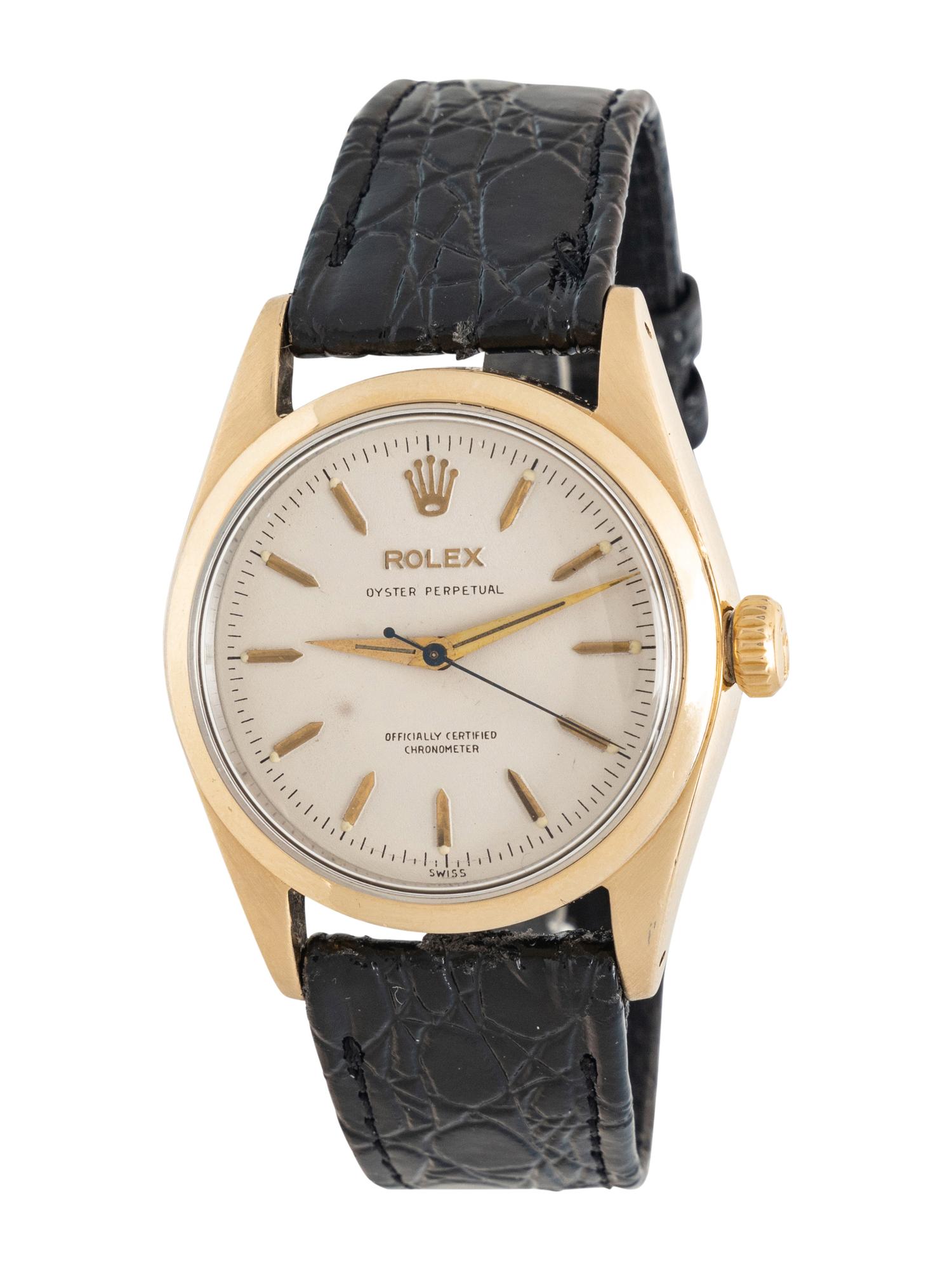 ROLEX, REF. 6634 14K YELLOW GOLD AND STAINLESS STEEL 'OYSTER PERPETUAL' WATCH