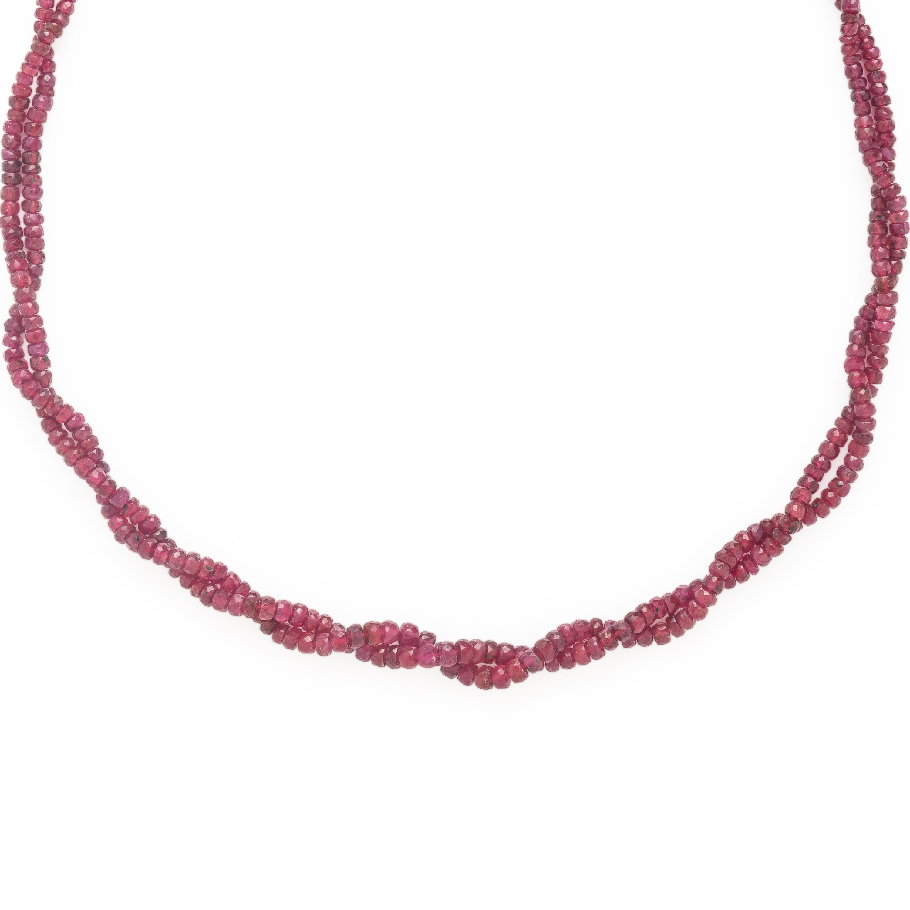 Mughal-Style Composite Ruby Bead Slide Necklace