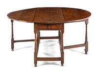 A William and Mary Style Oak Drop-Leaf Table