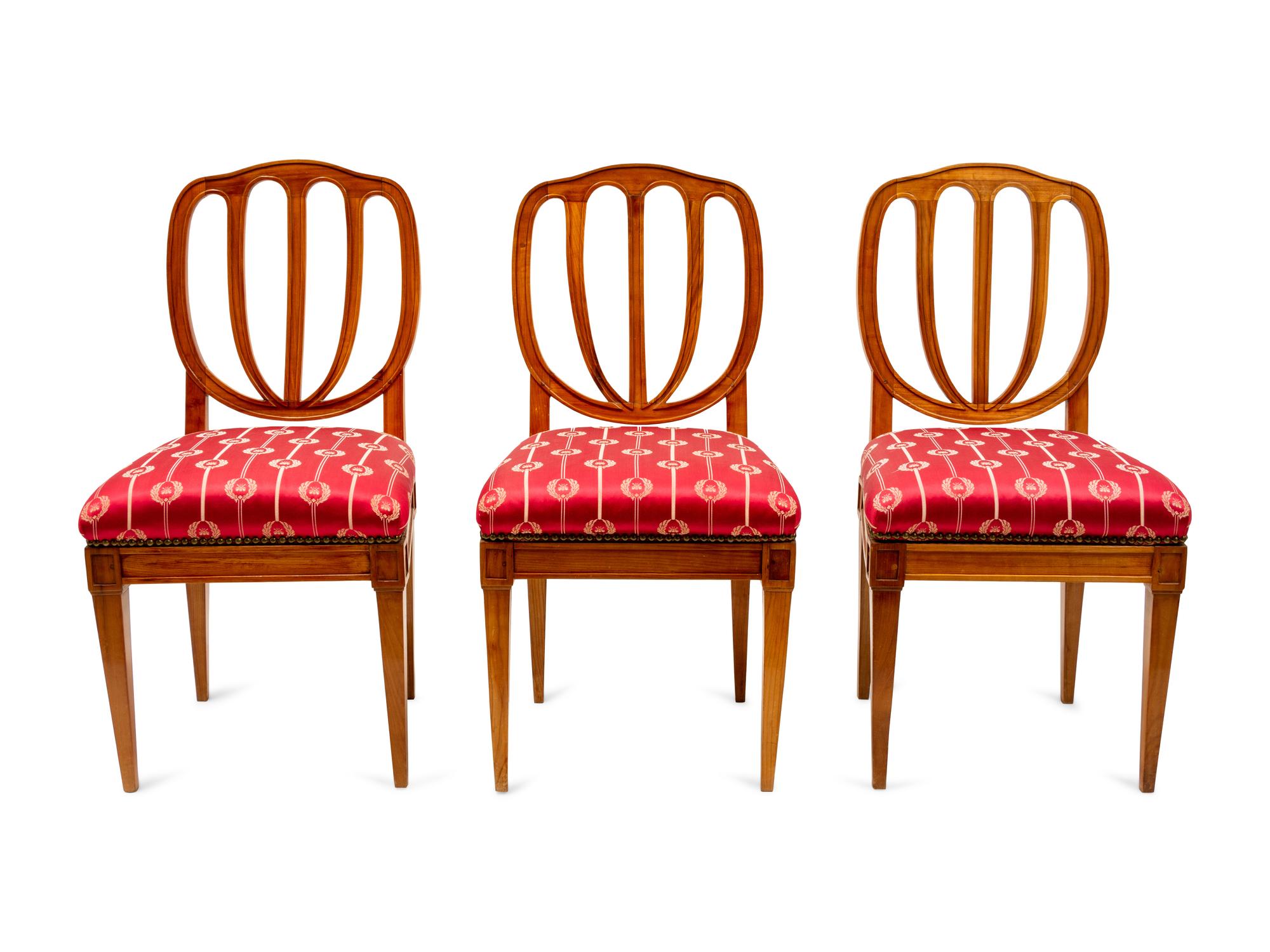 Three French Fruitwood Side Chairs