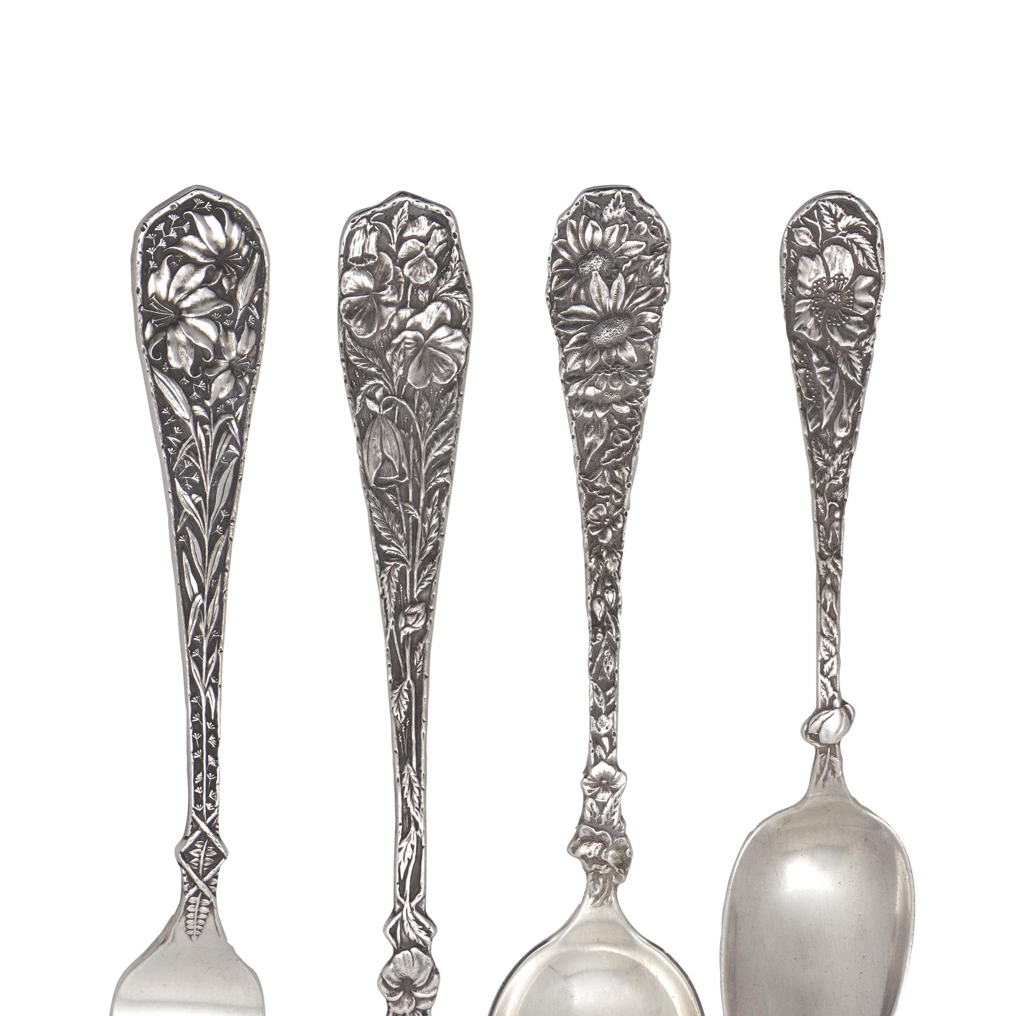 A Sterling Silver Floral Flatware Service