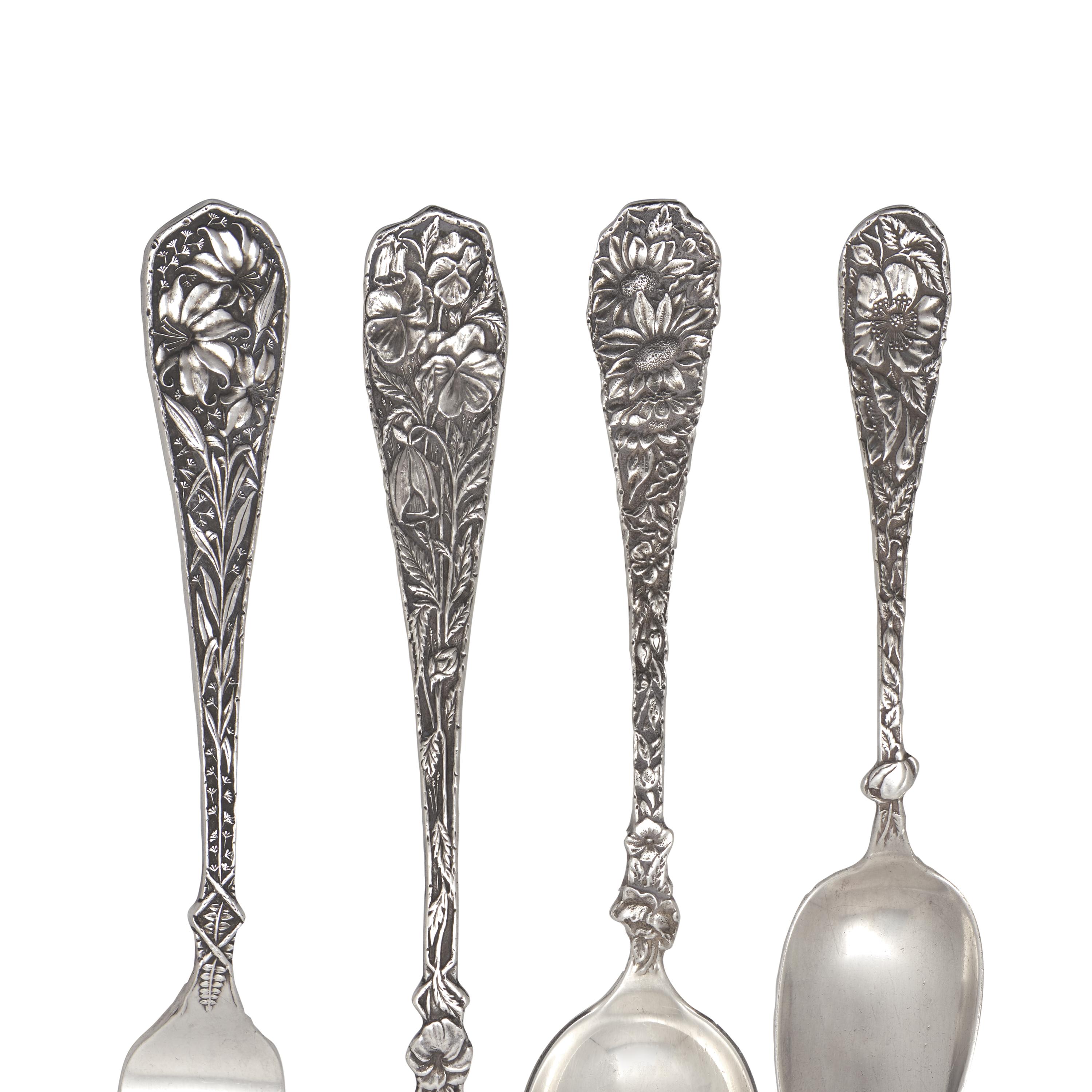 A Sterling Silver Floral Flatware Service