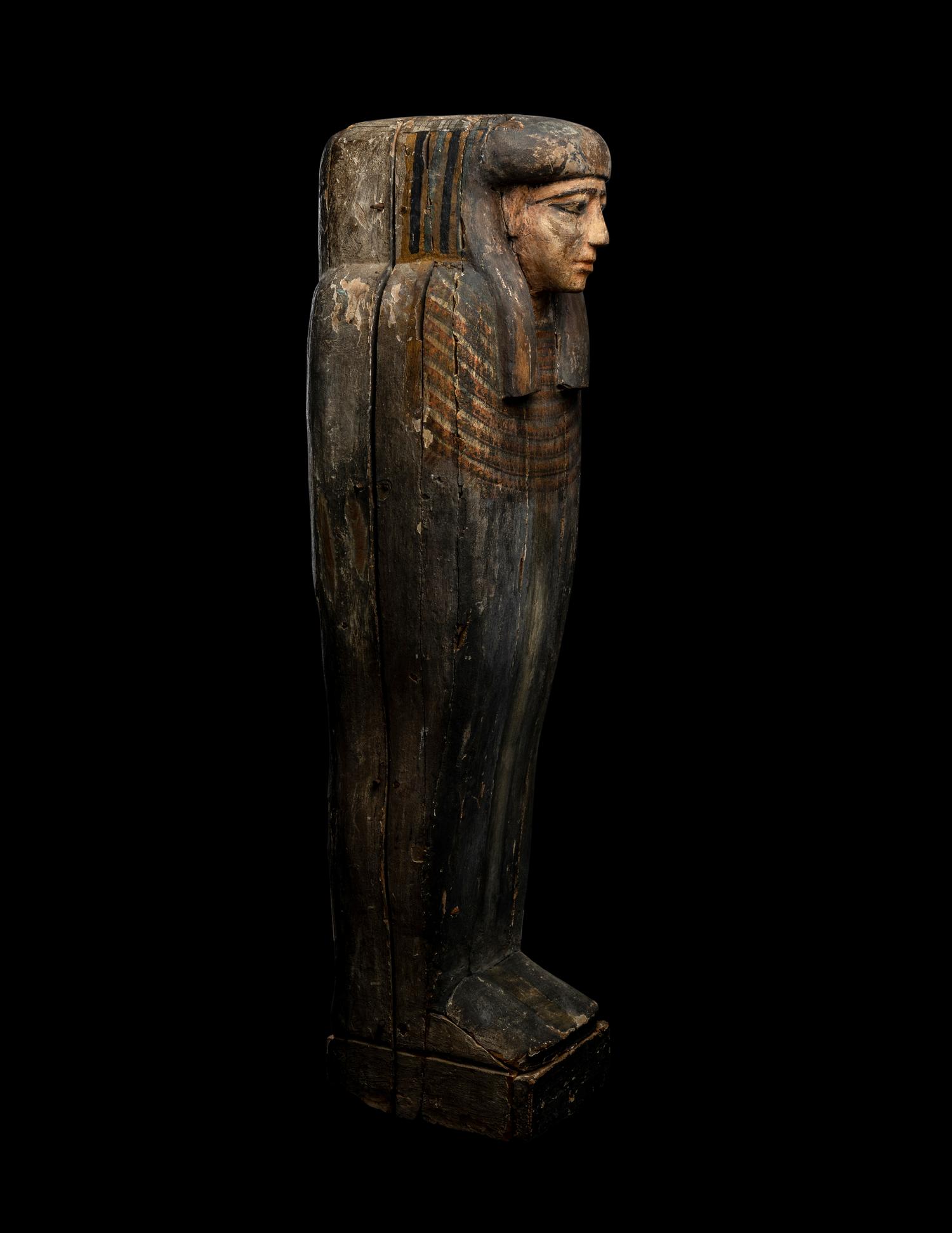 An Egyptian Painted Wood Anthropoid Coffin