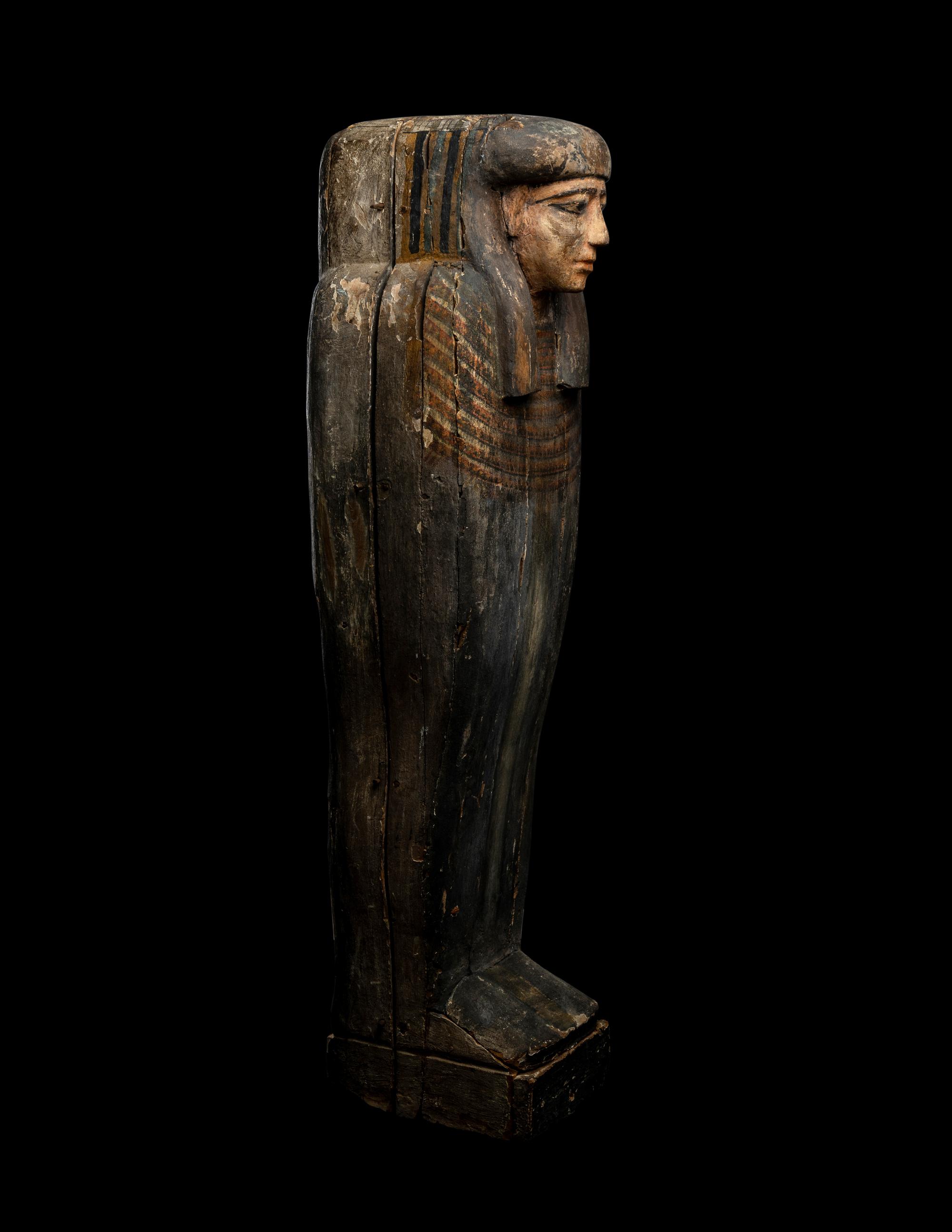 An Egyptian Painted Wood Anthropoid Coffin