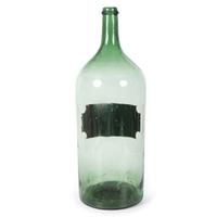 An English Painted Green Glass Laudanum Apothecary Jar