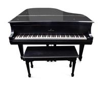 A Steinway and Sons Model L Black Lacquer Baby Grand Piano