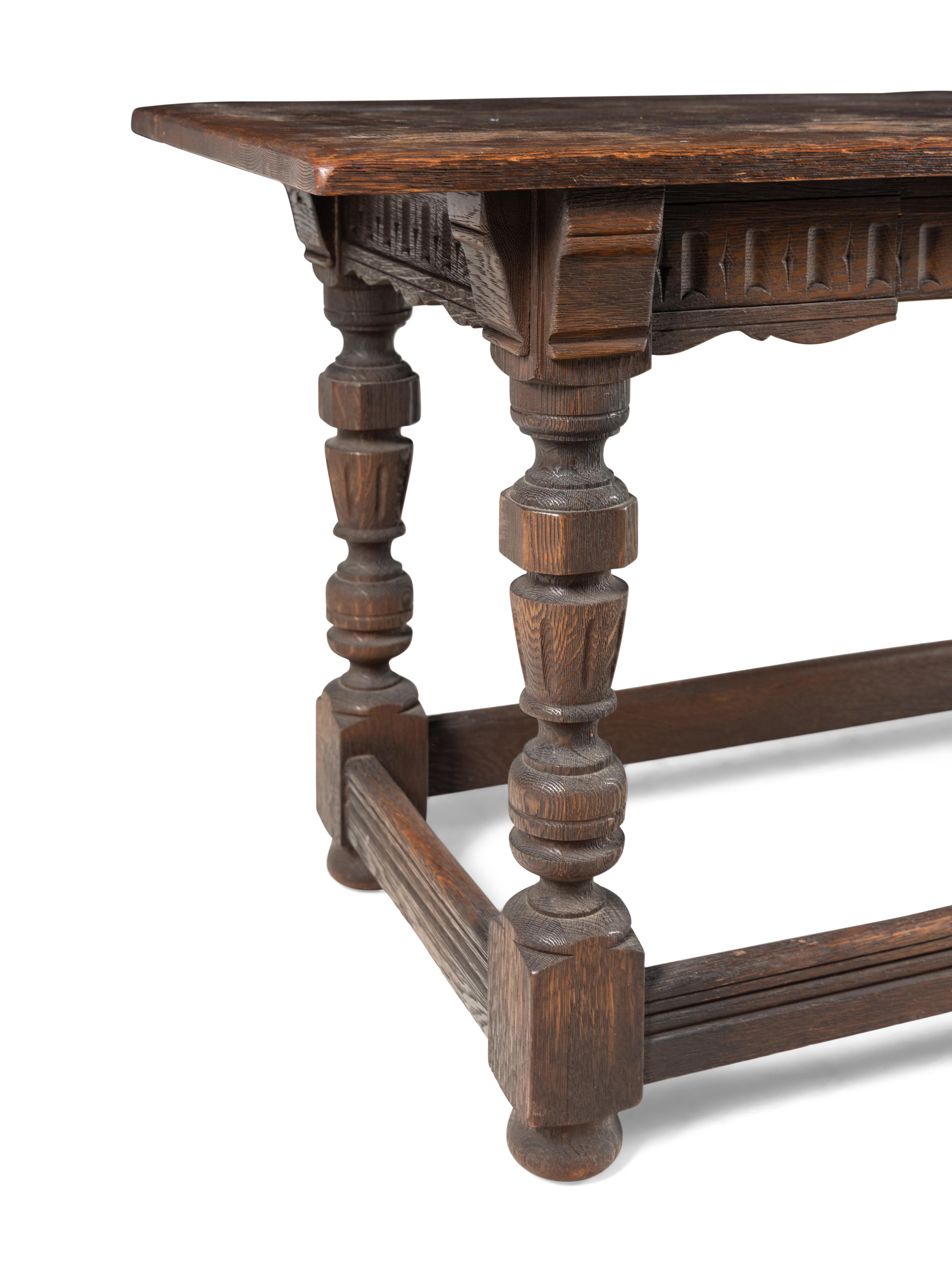 A Renaissance Revival Carved Oak Library Table