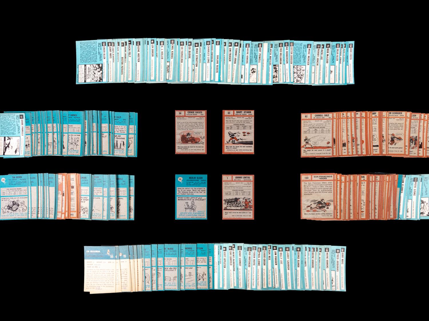 A Large Group of 1960s Topps and Philadelphia Football Cards Including Multiple Hall of Famers