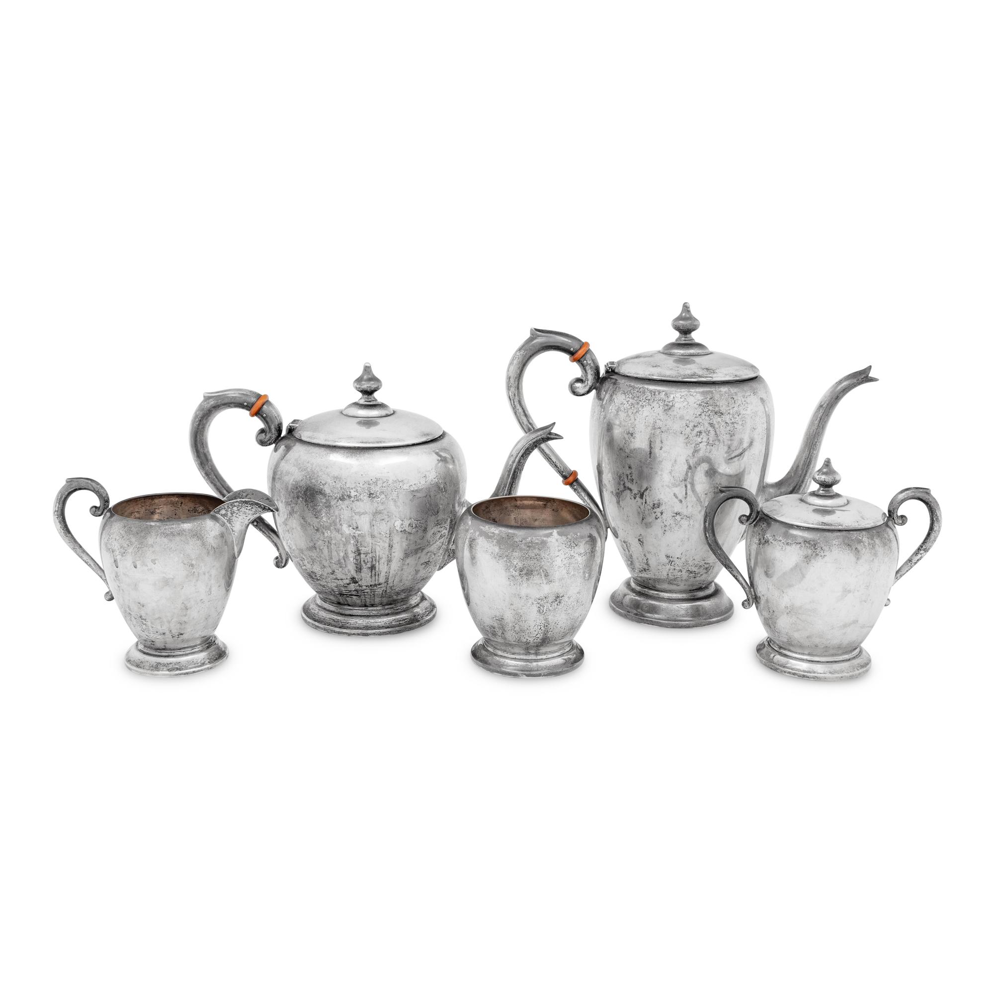 An American Silver Five-Piece Tea Service