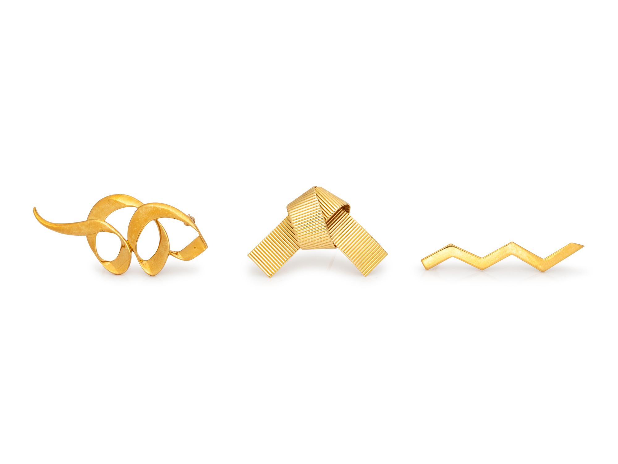 A Collection of Yellow Gold Brooches, Tiffany & Co.,