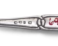 A Chinese Export Silver Punch Ladle and Fish Knife