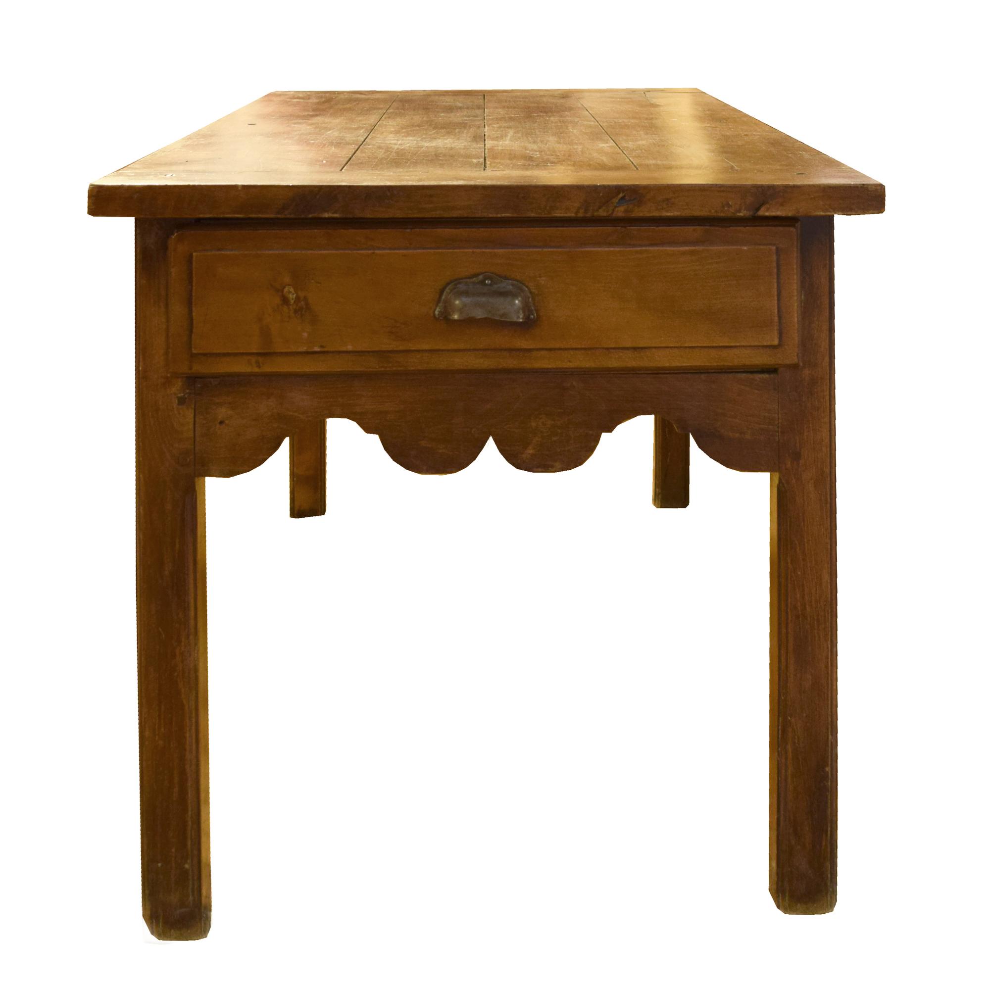A Walnut Baker's Table 55.25" W x 31.25" D x 30.5" H — France, 19th Century