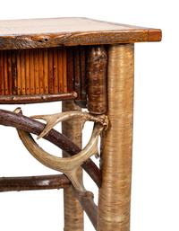 An Adirondack Table with Inset Painting