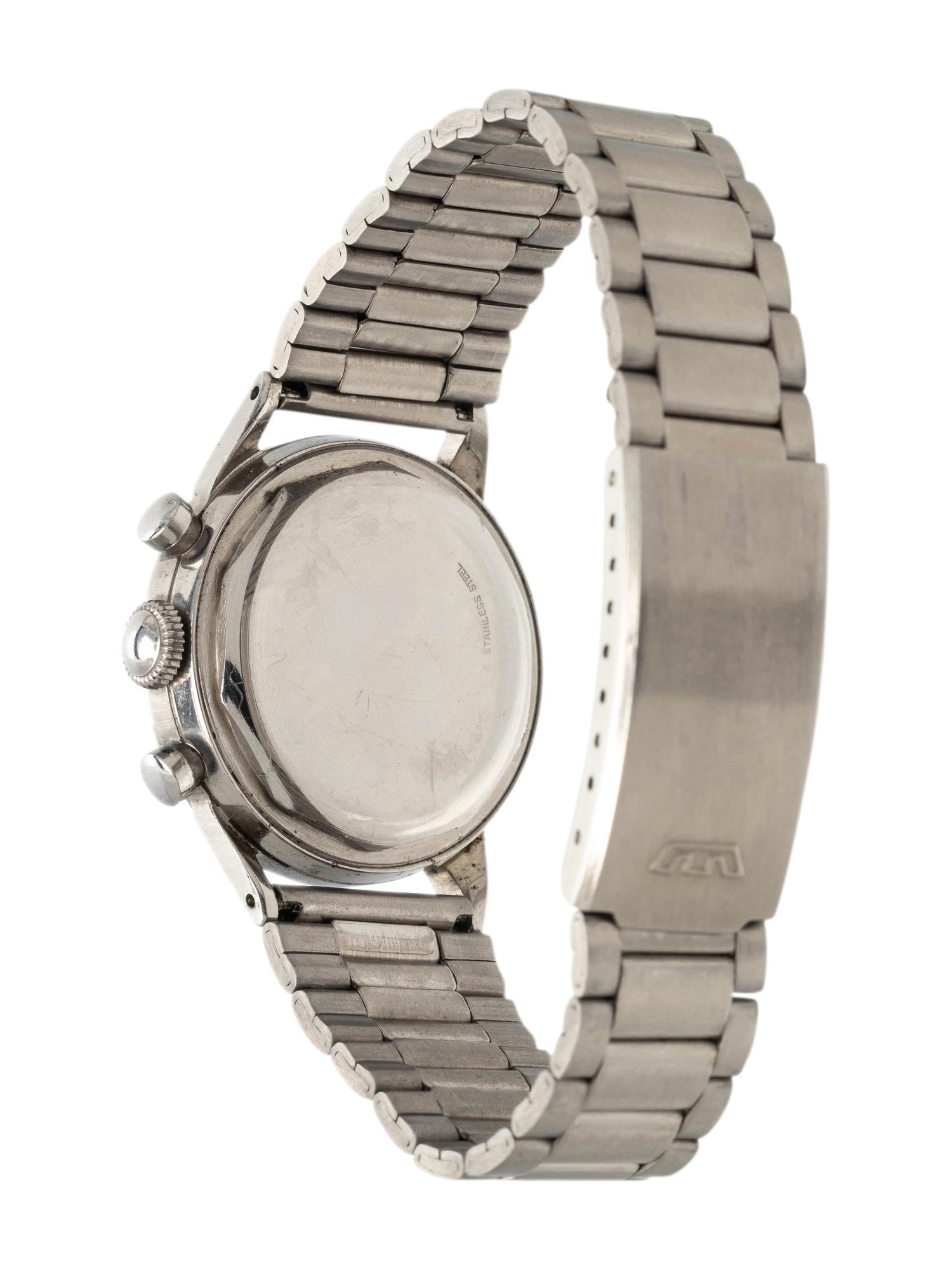 MOVADO, VINTAGE, STAINLESS STEEL CHRONOGRAPH WRISTWATCH