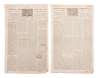 [REV. WAR] Pennsylvania Chronicle & Universal Advertiser . 2 issues feat. essays by Benj. Franklin.