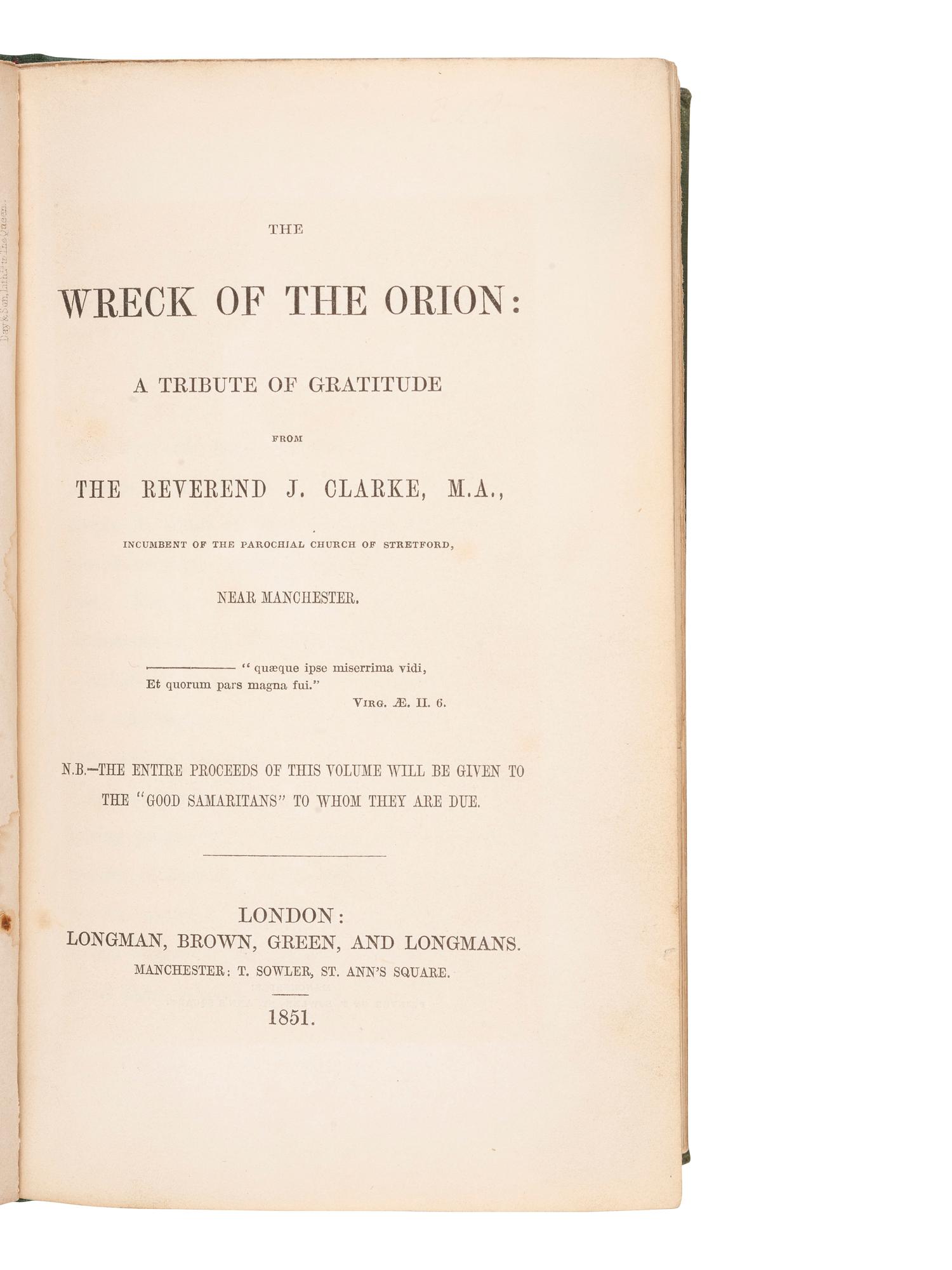 [SHIPWRECKS]. A group of 5 works about famous shipwrecks, comprising: