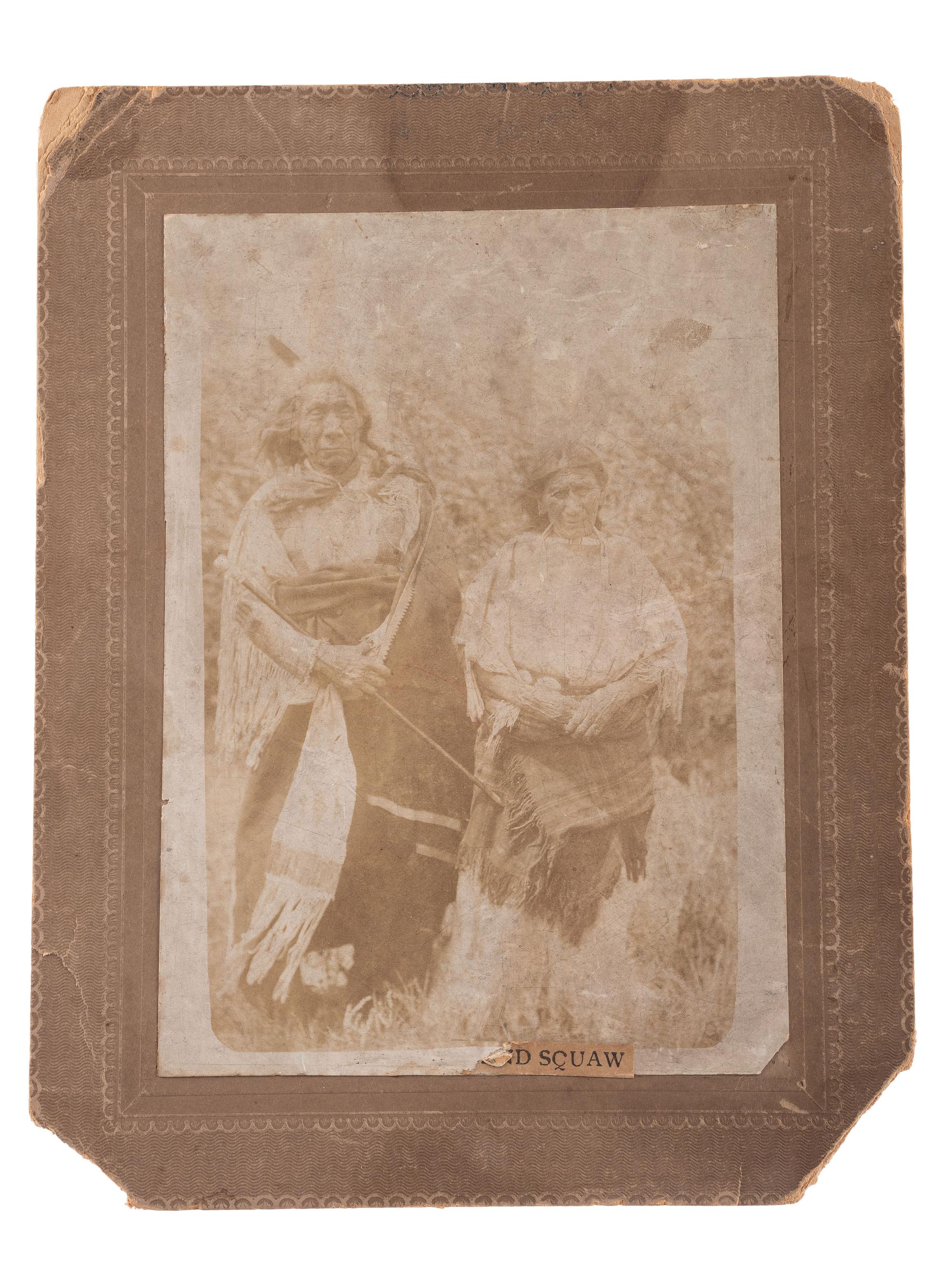 [NATIVE AMERICANS]. [GERLACH, George, photographer]. Photograph of Sioux Chief Red Cloud and wife, Pretty Owl. [1900].