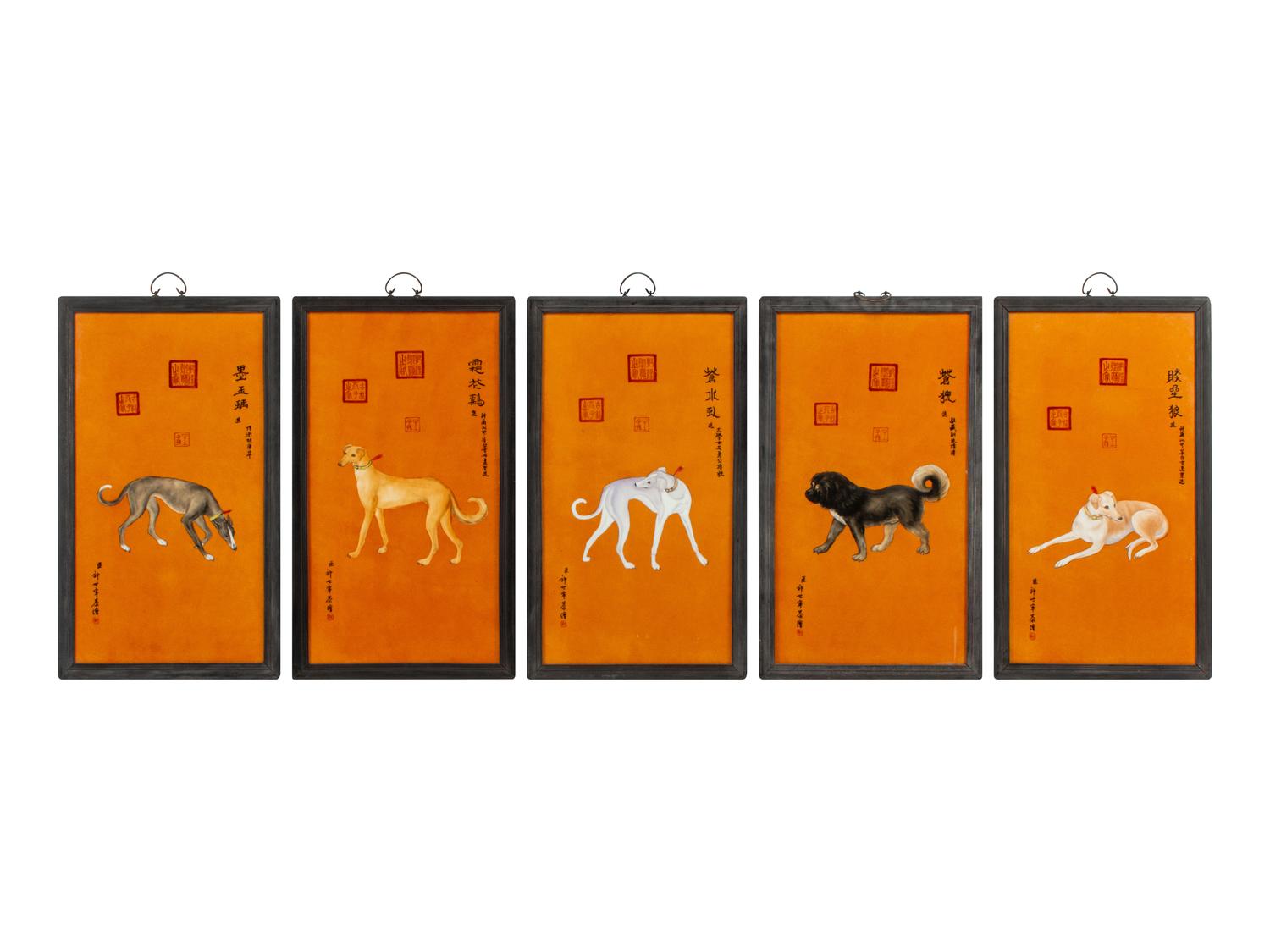 A Set of Ten Framed Chinese Porcelain Plaques