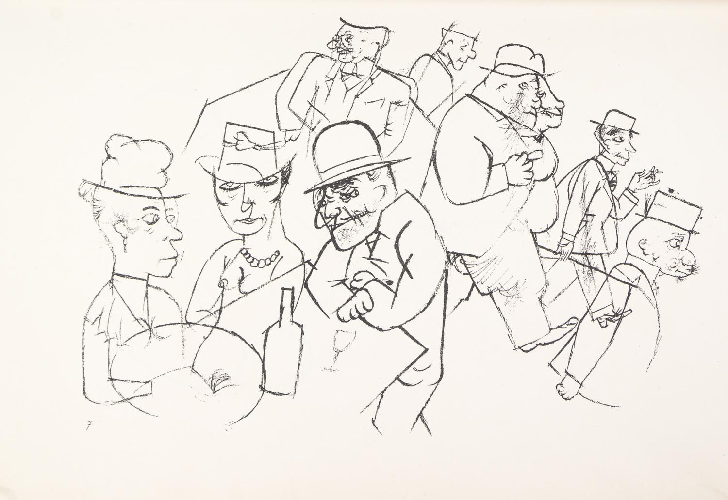 GROSZ, GEORGE. Ecce Homo. Berlin, 1923. First edition, Ausgabe C. With 100 plates, 16 color.