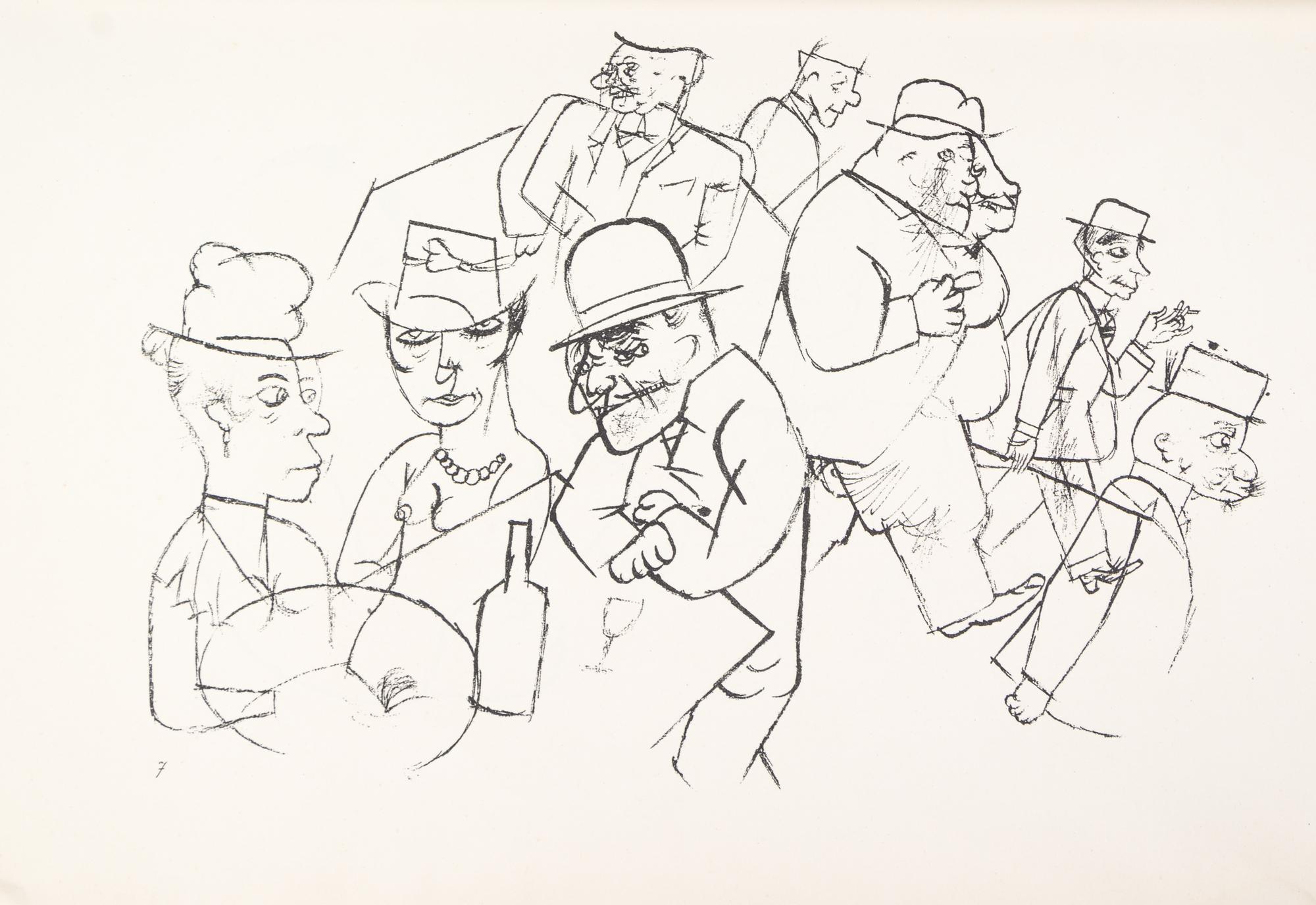 GROSZ, GEORGE. Ecce Homo. Berlin, 1923. First edition, Ausgabe C. With 100 plates, 16 color.