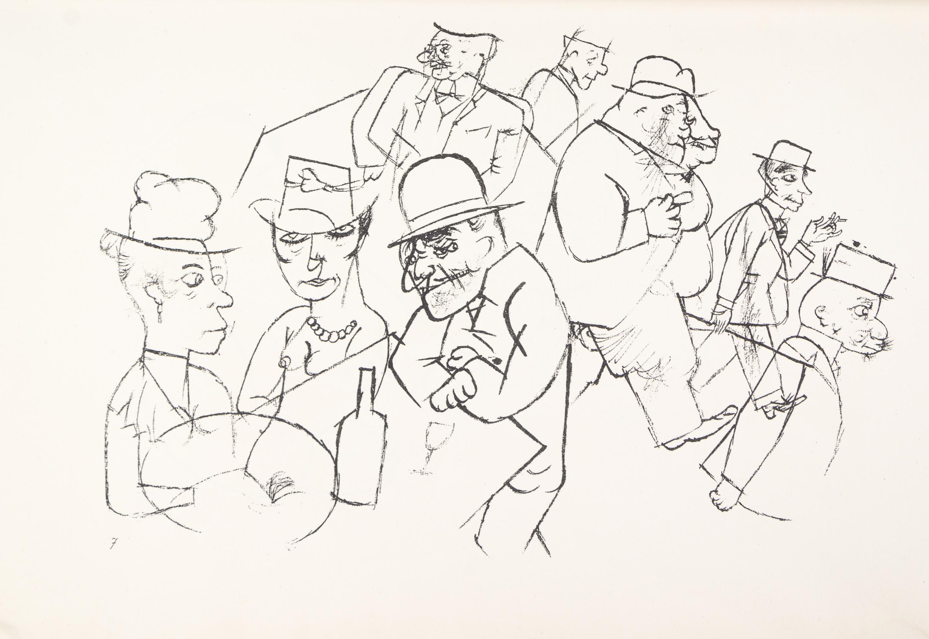 GROSZ, GEORGE. Ecce Homo. Berlin, 1923. First edition, Ausgabe C. With 100 plates, 16 color.