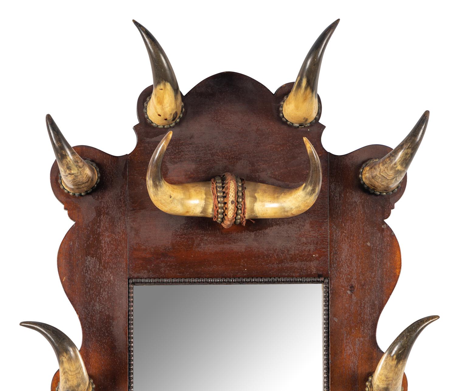 A Victorian Horn Decorated Mirror