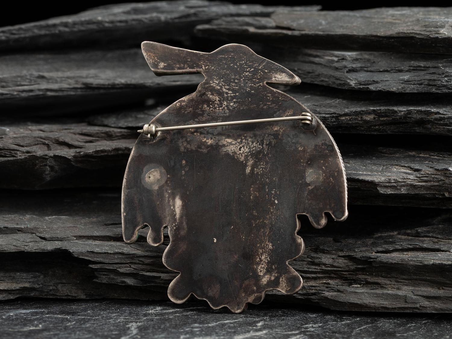 Silver and Mosaic Inlay Thunderbird Pin/Brooch