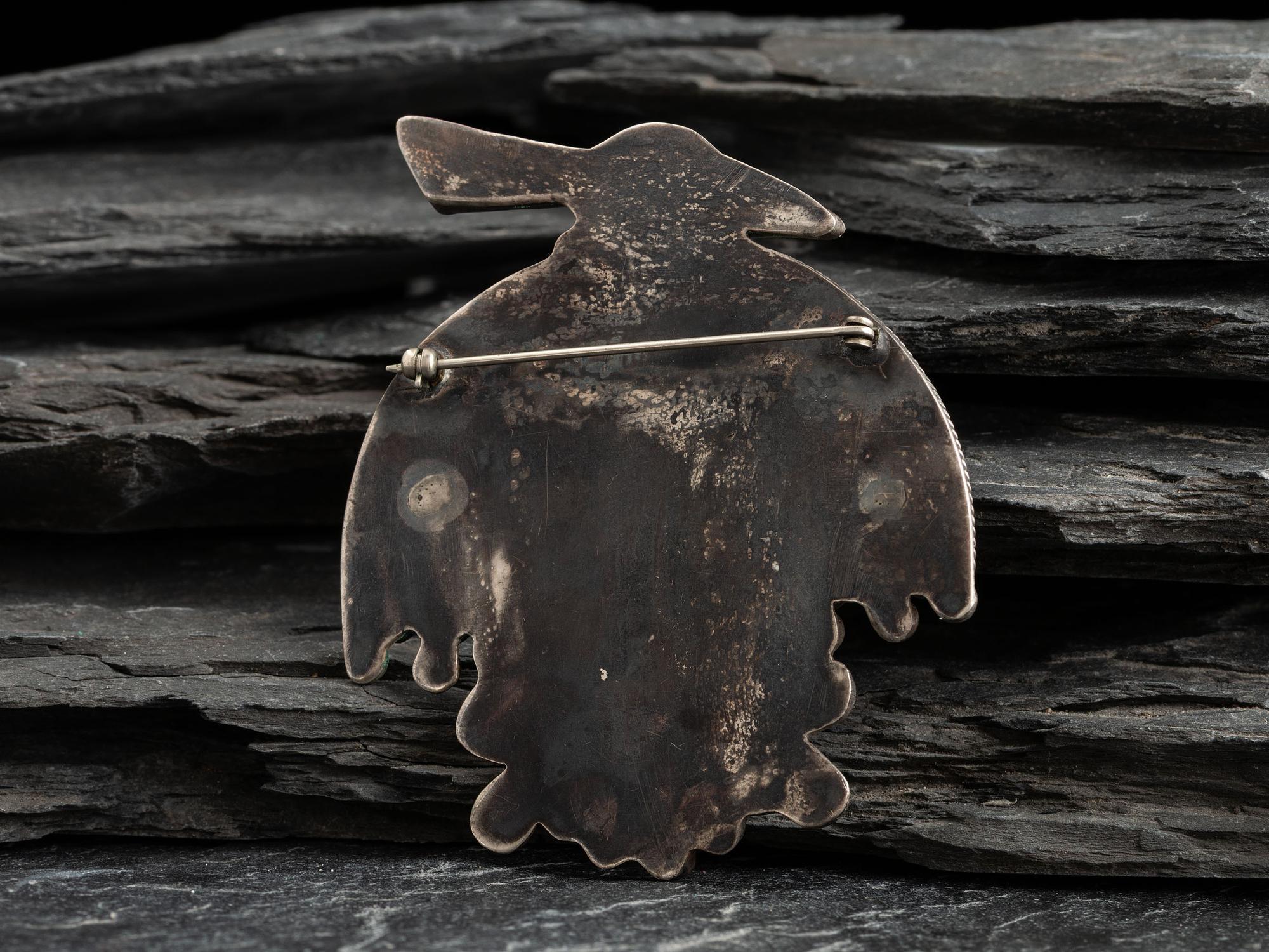 Silver and Mosaic Inlay Thunderbird Pin/Brooch