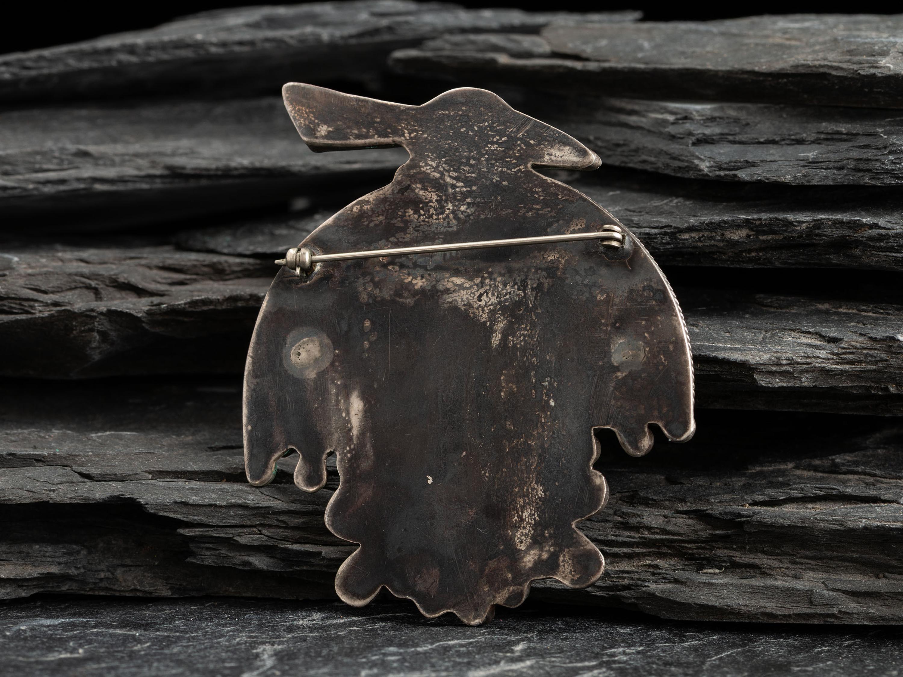 Silver and Mosaic Inlay Thunderbird Pin/Brooch
