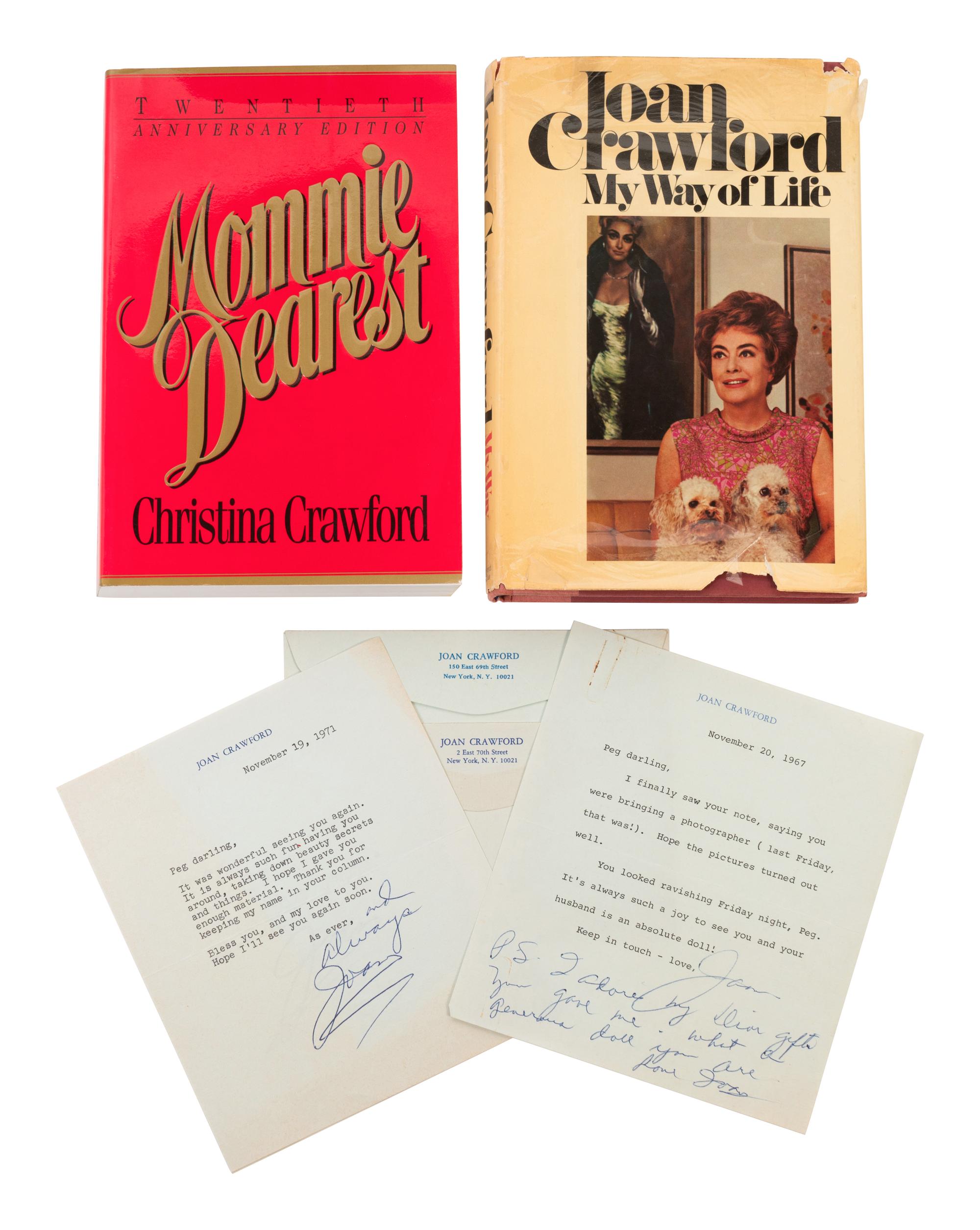 (Celebrity Memorabilia) A group of Joan Crawford memorabilia, comprising:
