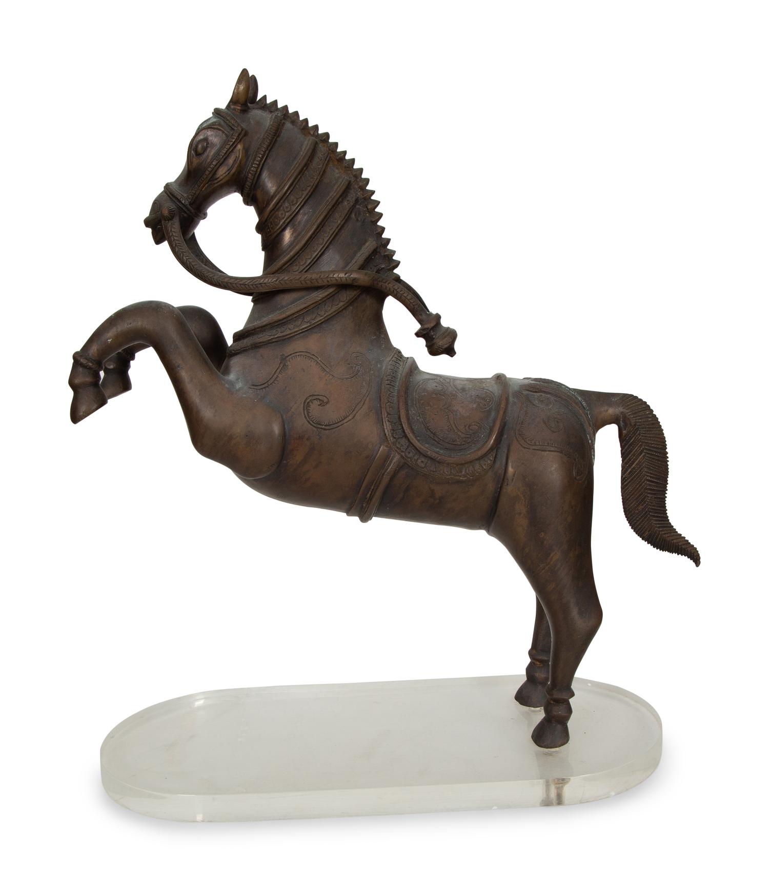 An Indian Bronze Figure of a Deccani Horse