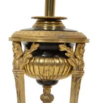 A Pair of French Gilt Bronze and Marble Cassolettes Mounted as Lamps
