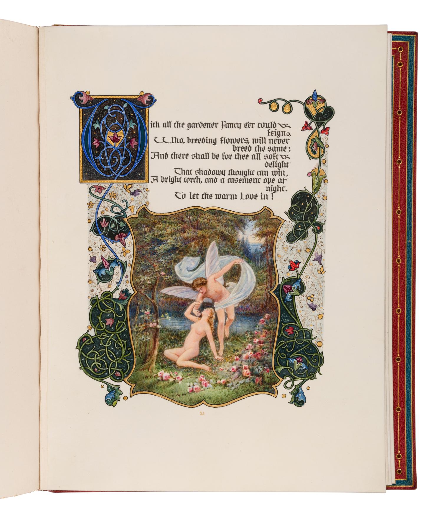 SANGORSKI, Alberto, calligrapher and illuminator. -- KEATS, John (1795-1821). "La Belle Dame sans Merci" -- "Ode on a Grecian Urn" -- "Ode to Psyche." London, 1928.